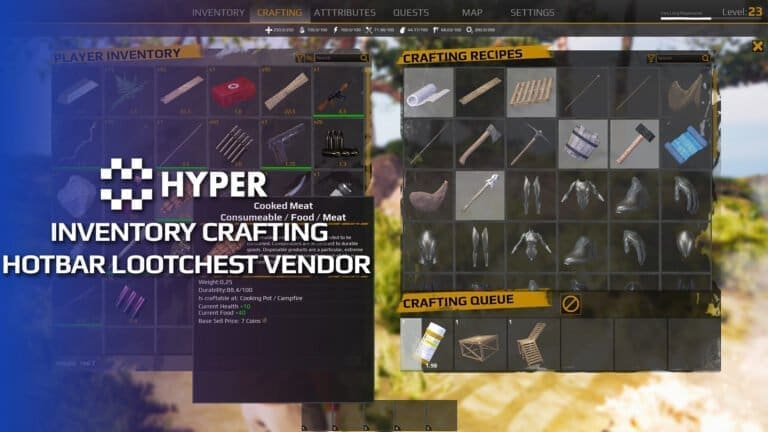 Inventory, Crafting, Hotbar, Lootchest & Vendor System