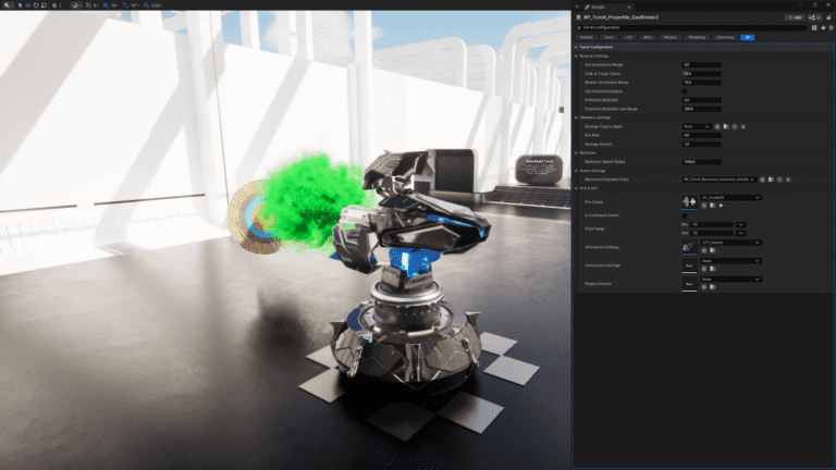 Turret Defense System visual for Games by Hyper Unreal Engine systems