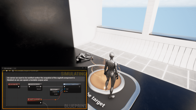 Lootable Corpse System visual for Games by Hyper Unreal Engine systems