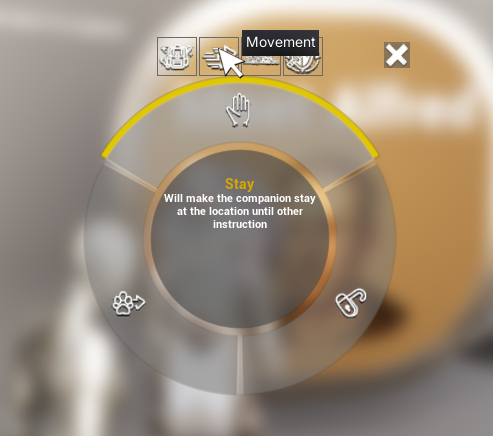 Radial menu action groups screenshot