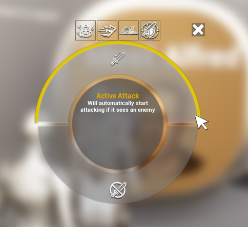 Radial menu action groups screenshot