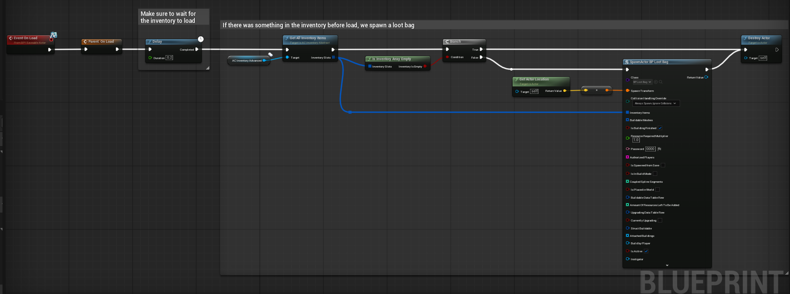 Save / load behaviour screenshot