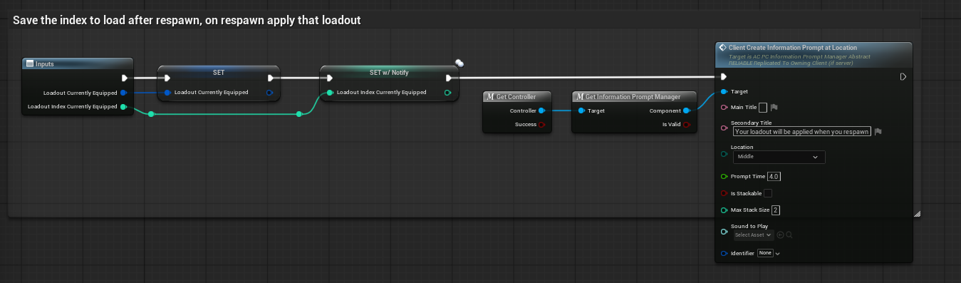 Applying a loadout screenshot