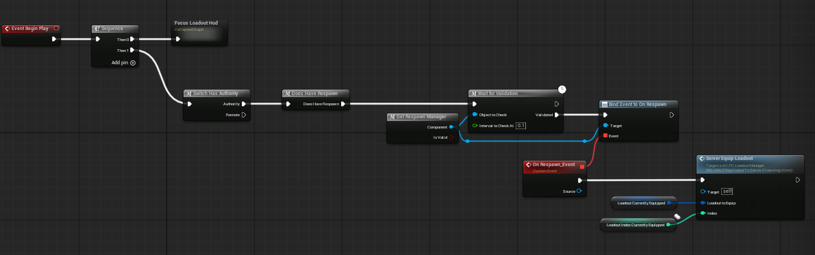 BeginPlay and respawn binding screenshot