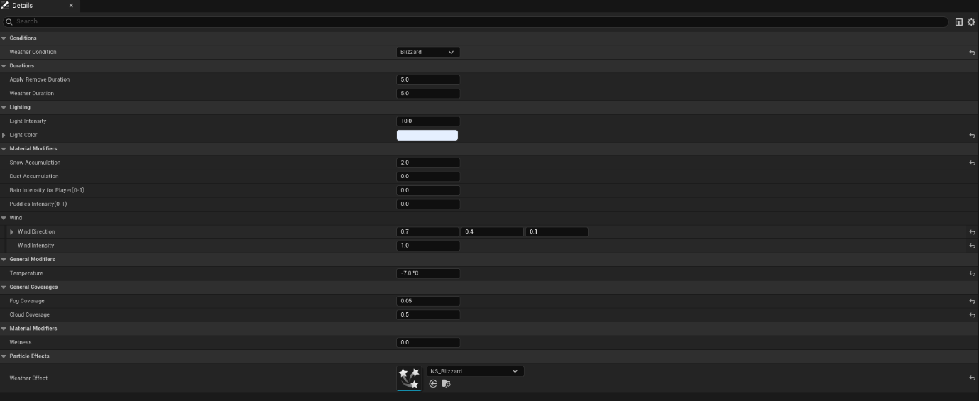 Modifying or Adding Weather Conditions screenshot