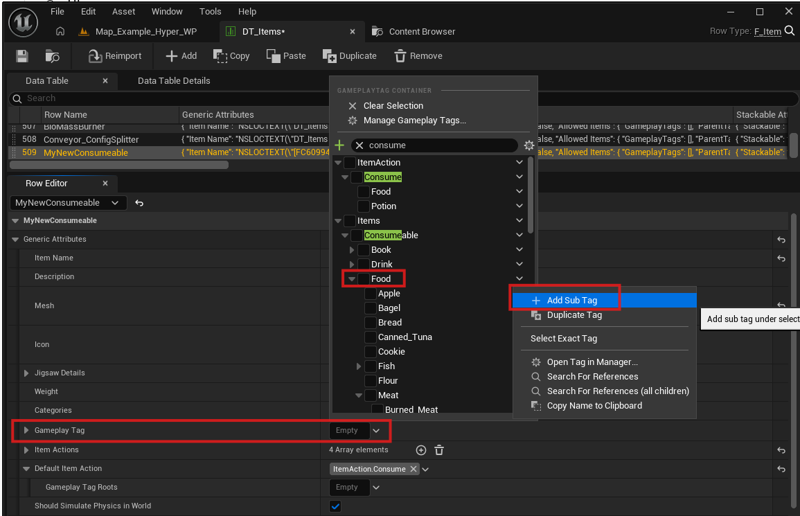 Gameplay tag used as an item identifier
