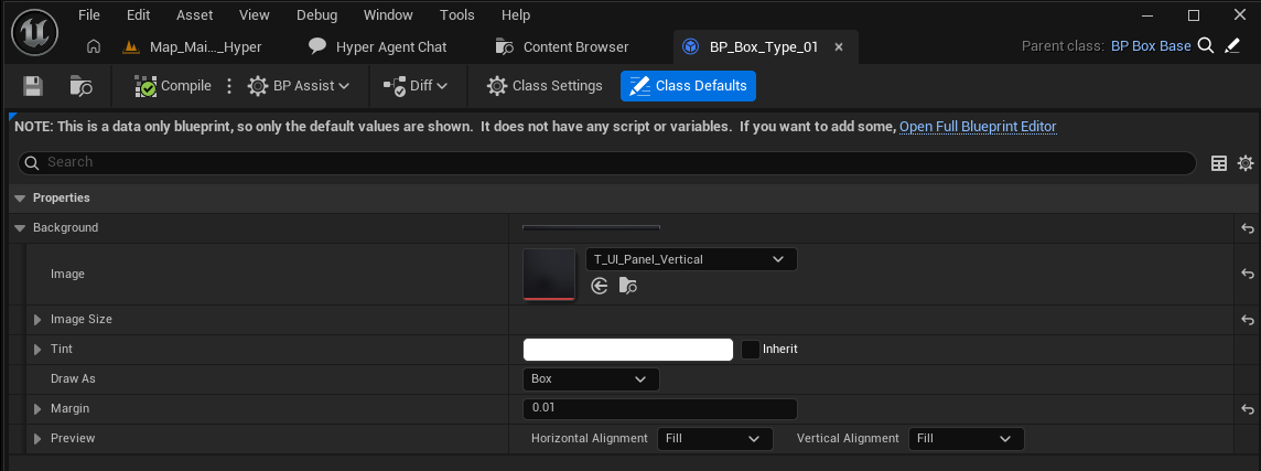 CommonUI border box preset settings