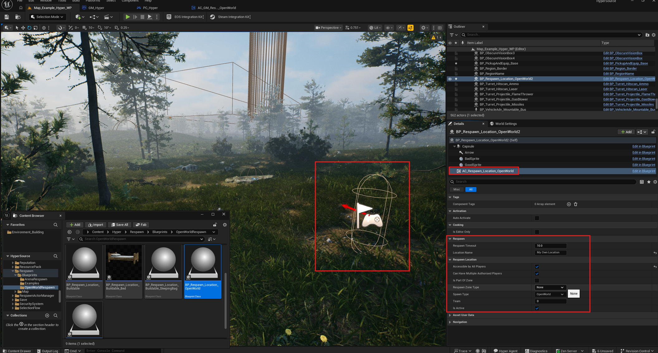 BP_Respawn_Location_OpenWorld settings