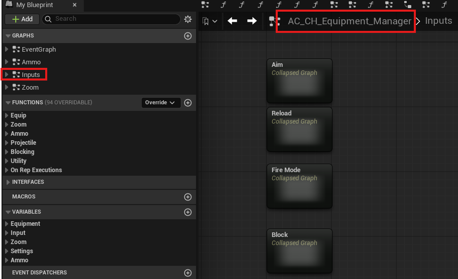 Additional equipment inputs