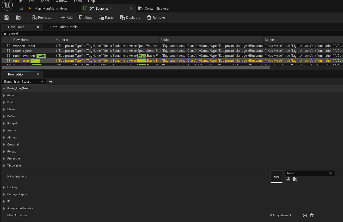 DT_Equipment shared equipment settings