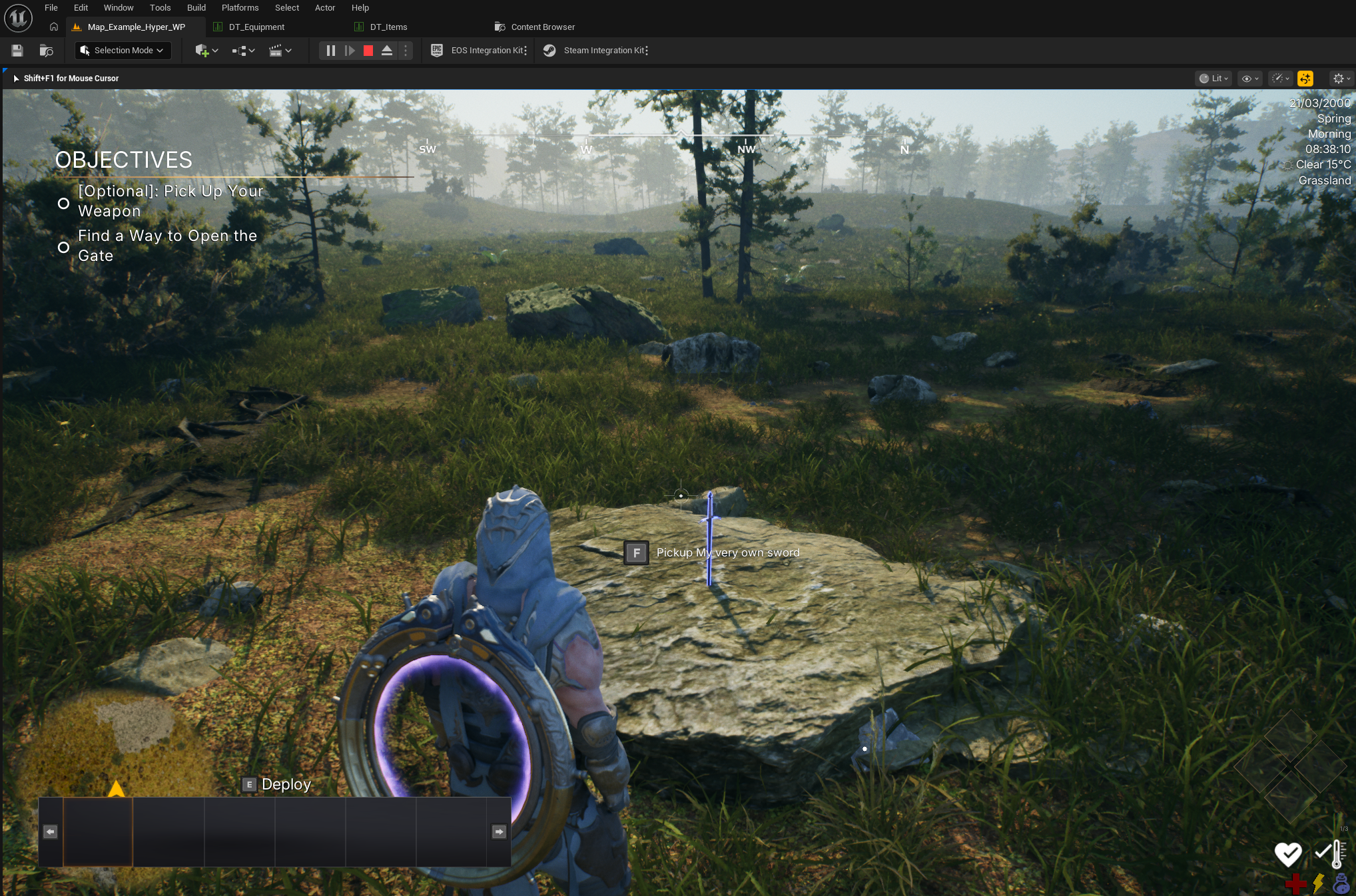 Testing the new equipment in game