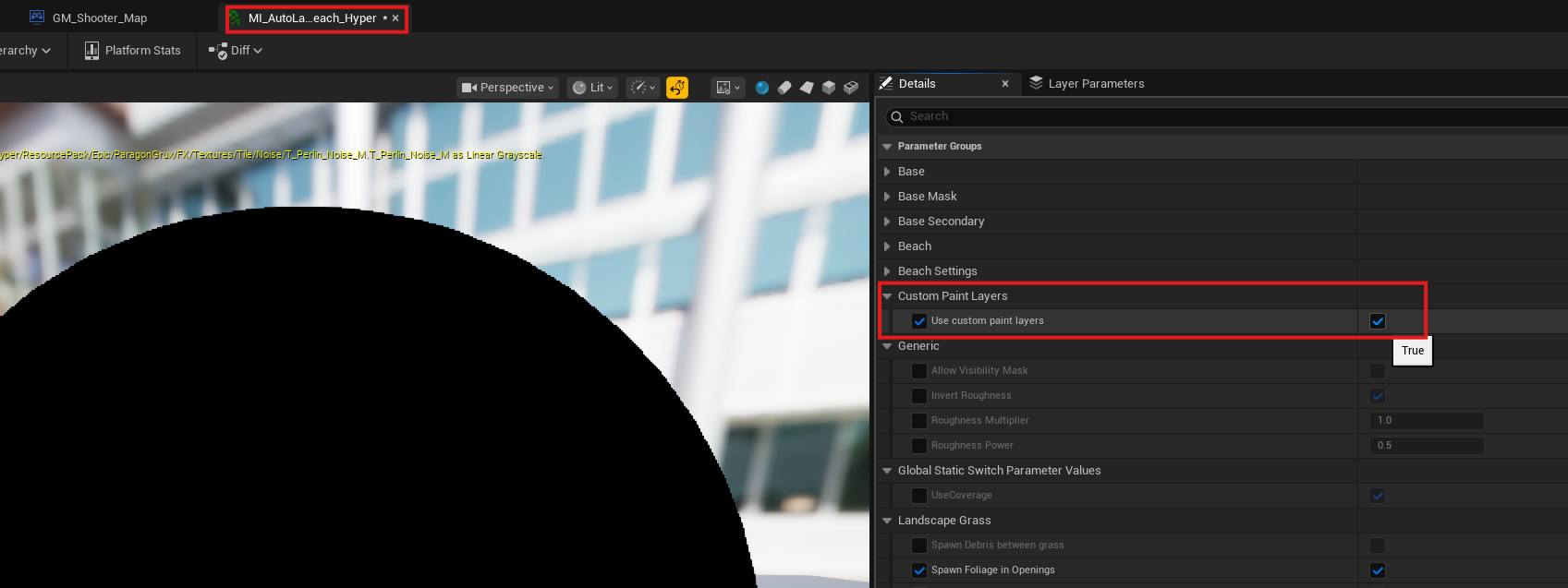 Allow custom paint layers enabled in config