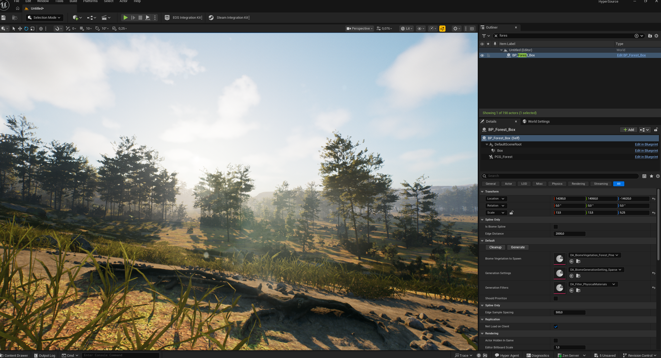 Biome generation filter settings