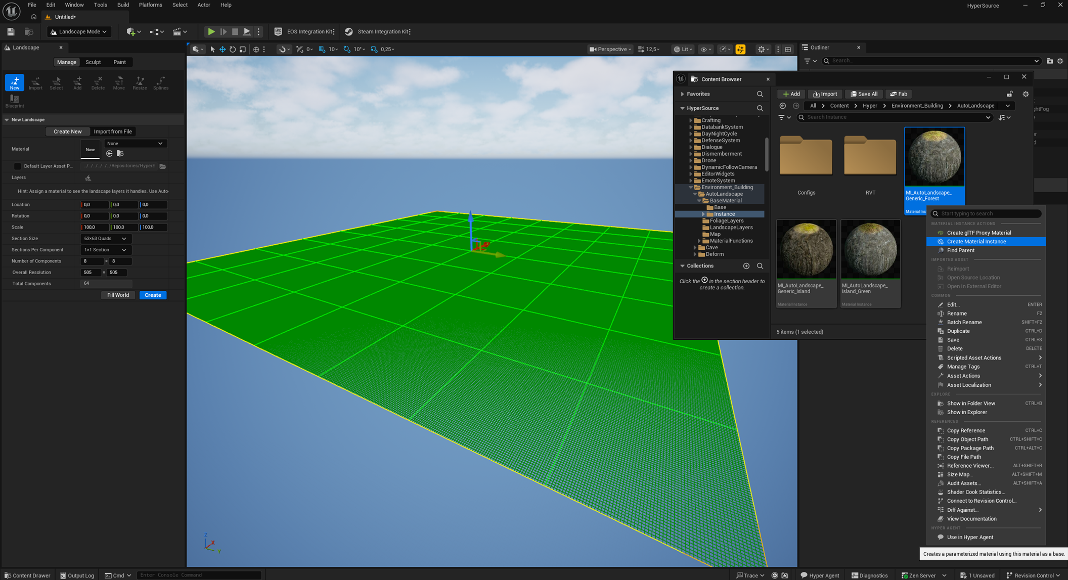Landscape import with predefined Hyper landscape material config