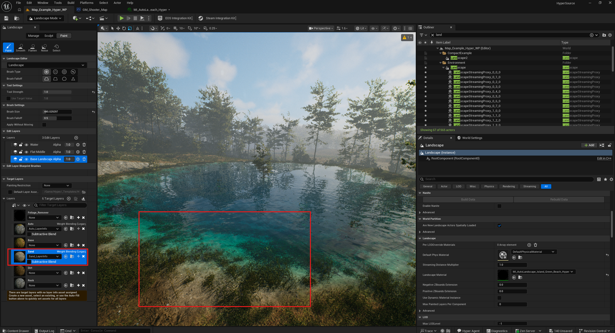 Painting custom landscape layers