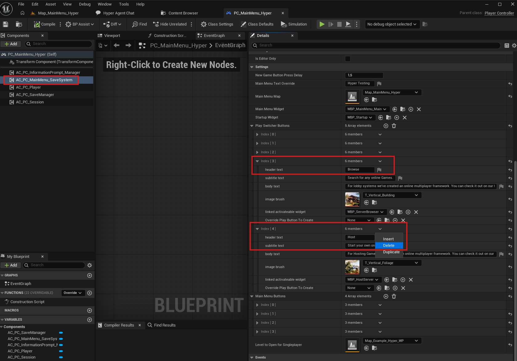 Set Up Your Main Menu and Game Map Documentation | Games by Hyper