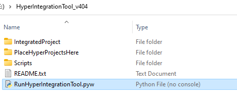 Python entry file for the Hyper Integration Tool