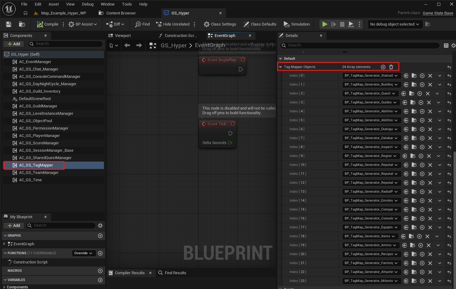 AC_GS_TagMapper with Tag Mapper Objects on the GameState