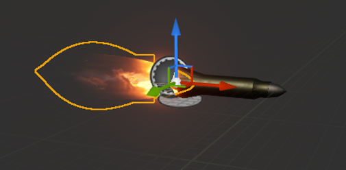 BP_Turret_Projectile_Missile visual setup with mesh and Niagara trail screenshot